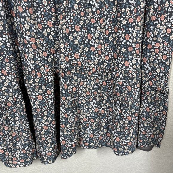 Rails Small Janelle Black Vintage Floral Shift Dress Tiered V Neck Tie Shoulder - Picture 7 of 10
